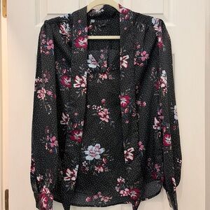 Laundry By Shelli Segal Black Floral Blouse